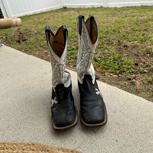 Tony Lama Black Leather Cowboy Boots